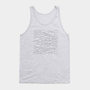 Geometric Waves Line Drawing Tank Top